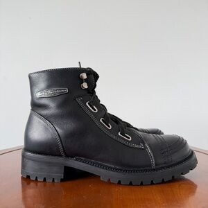 Harley Davidson Men’s Black Leather Ankle  Motorcycle Riding Boot | US 8.5